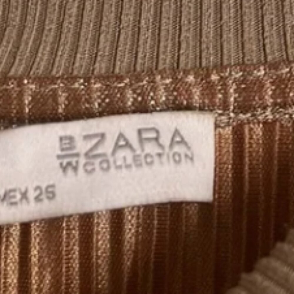 Zara Shimmer Metallic Bomber Jacket Size M - Picture 10 of 11